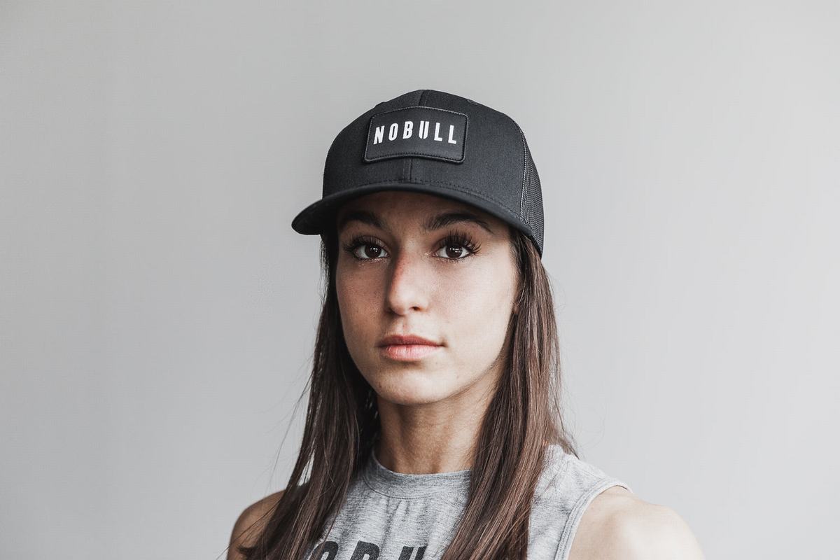 Nobull Curved-Brim Trucker Women's Hats Black | Australia (SQ1849)